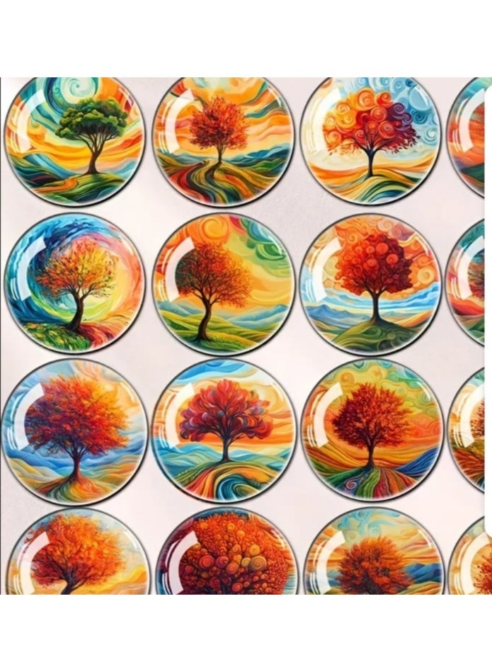 Tree Of Life Large Glass Fridge Magnets 12pcs - Image 2